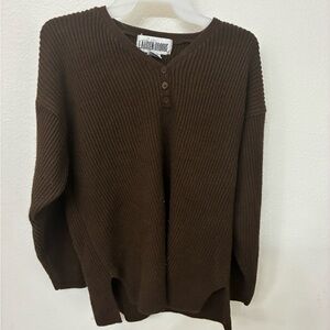Calder Brooke Women's V-Neck Brown Sweater